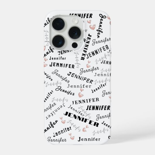 Custom Name Typography Pattern iPhoneケース (裏面)