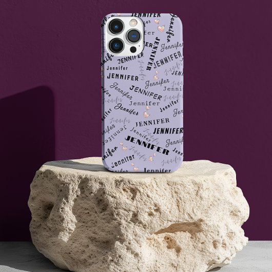 Custom Name Typography Pattern iPhoneケース