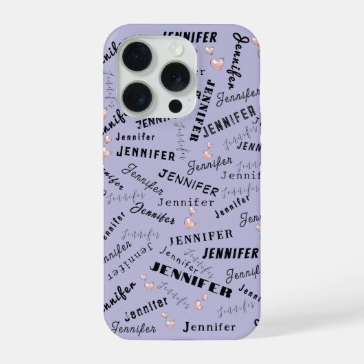 Custom Name Typography Pattern iPhoneケース (裏面)