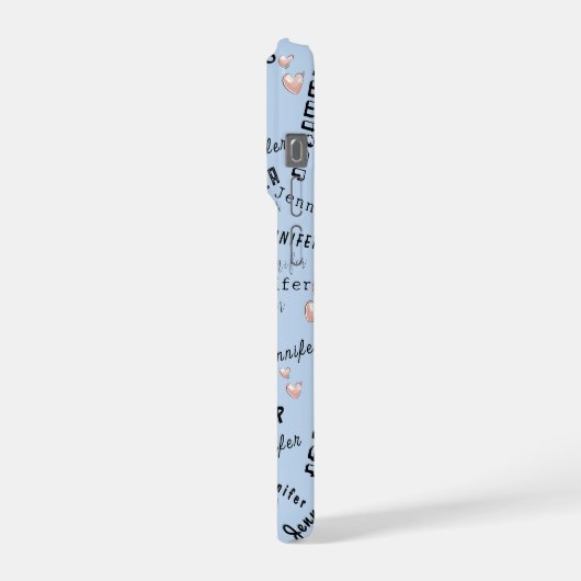 Custom Name Typography Pattern iPhoneケース (左側面)