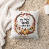 Custom name Unique autumn themed wreath クッション (ブランケット)