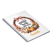 Custom name Unique autumn themed wreath  ノートブック (右側)