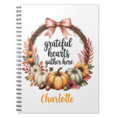 Custom name Unique autumn themed wreath ノートブック (正面)