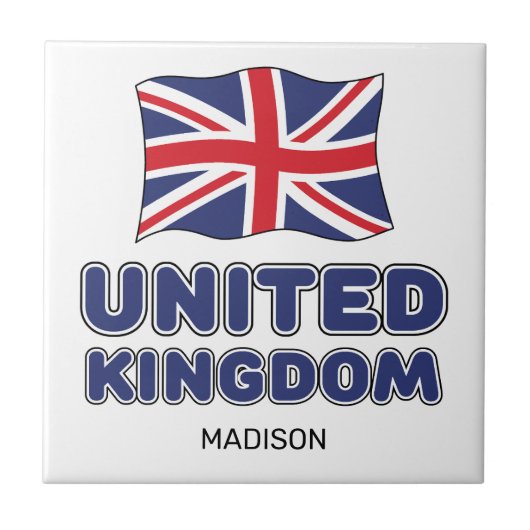 Custom Name United Kingdom Flag タイル (正面)