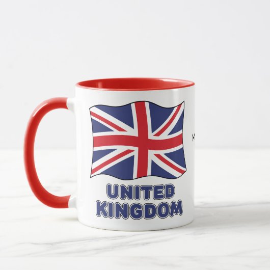 Custom Name United Kingdom Flag マグカップ (左)