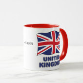 Custom Name United Kingdom Flag マグカップ (正面右)