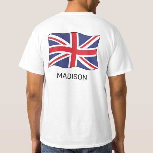 Custom Name United Kingdom Flag Tシャツ (裏面)