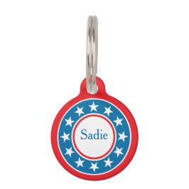 Custom Name USA Flag Stars Stripes Pet ID Tag ペット　ネームタグ