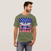 Custom Name USA Patriotic Eagle Semper Fidelis Men Tシャツ (正面フル)