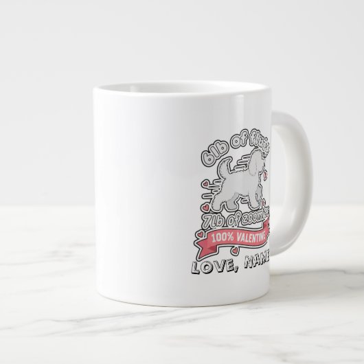 Custom Name Valentine 6lb of Fluff 7lb of Zoomies ジャンボコーヒーマグカップ (正面右)