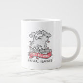 Custom Name Valentine 6lb of Fluff 7lb of Zoomies ジャンボコーヒーマグカップ (右)