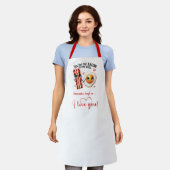 Custom Name Valentine Apron Funny Food Quotes エプロン (着用した状態)