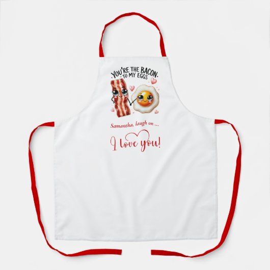 Custom Name Valentine Apron Funny Food Quotes エプロン (正面)