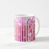 Custom Name Valentine Mug | Personalized Pink Hear コーヒーマグカップ (正面右)
