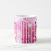 Custom Name Valentine Mug | Personalized Pink Hear コーヒーマグカップ (中央)