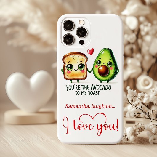 Custom Name Valentine Phone Case with Funny Food Case-Mate iPhoneケース