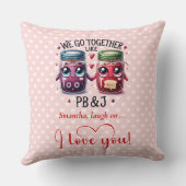 Custom Name Valentine Pillow Cute Food Art クッション (裏面)