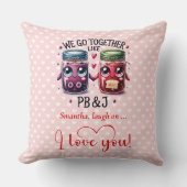 Custom Name Valentine Pillow Cute Food Art クッション (正面)