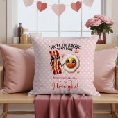 Custom Name Valentine Pillow with Funny Food クッション