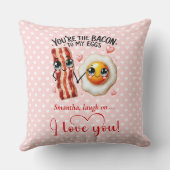 Custom Name Valentine Pillow with Funny Food クッション (裏面)