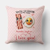 Custom Name Valentine Pillow with Funny Food クッション (正面)