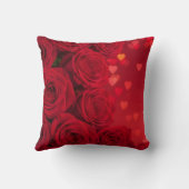 custom name valentine red rose romantic  クッション (裏面)