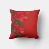  Custom Name Valentine red rose romantic クッション (裏面)
