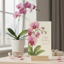 Custom Name Vintage Watercolor Birthday Card  シーズンカード