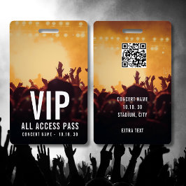 Custom Name VIP All Access Pass Concert バッジ