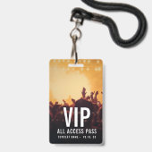 Custom Name VIP All Access Pass Concert バッジ (正面(ネックストラップ付))