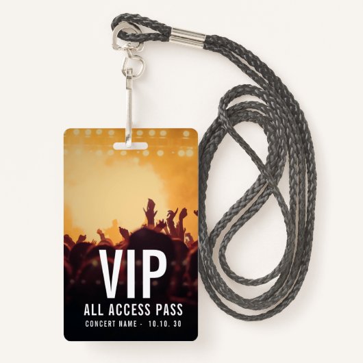 Custom Name VIP All Access Pass Concert バッジ (正面ランヤード)