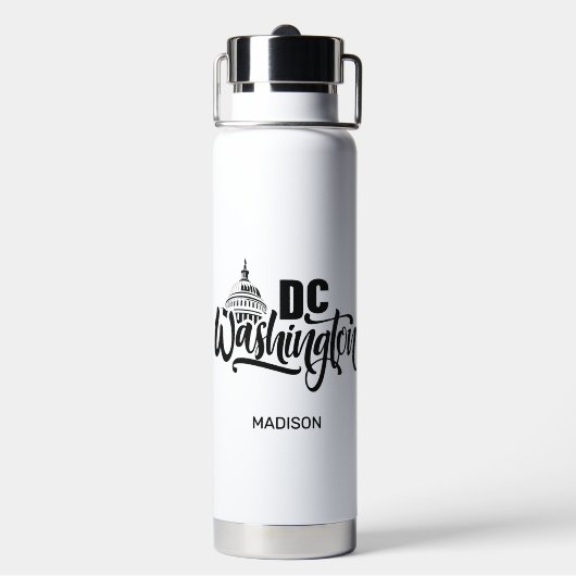 Custom Name Washington DC ウォーターボトル (背面)