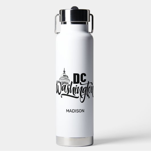 Custom Name Washington DC ウォーターボトル (正面)