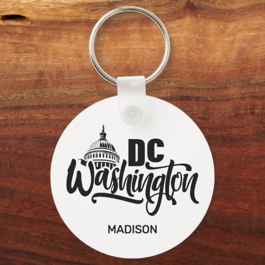 Custom Name Washington DC キーホルダー (正面)