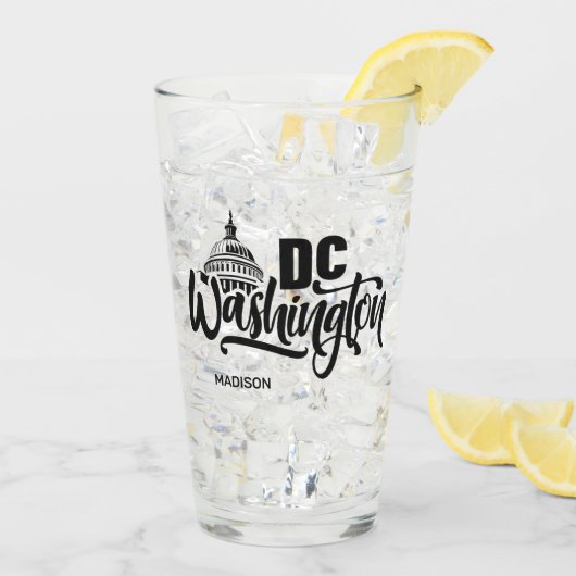 Custom Name Washington DC タンブラーグラス (アイス裏面)