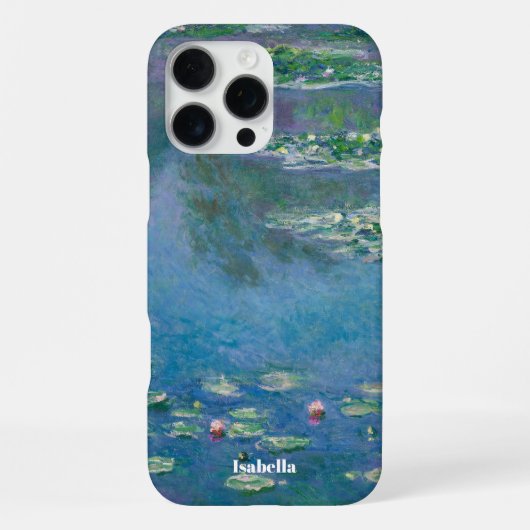Custom Name Water Lilies by Claude Monet iPhoneケース (裏面)