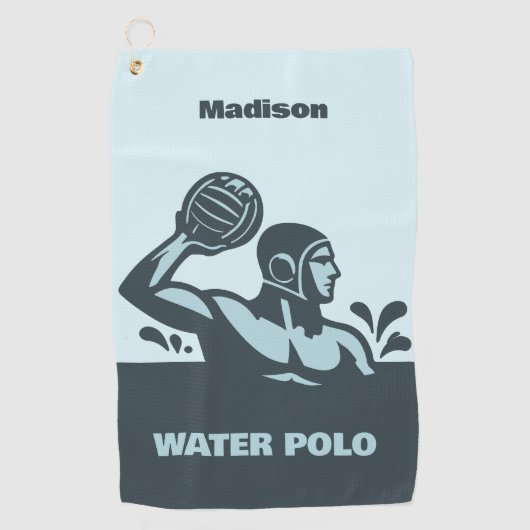 Custom Name Water Polo ゴルフタオル (正面)
