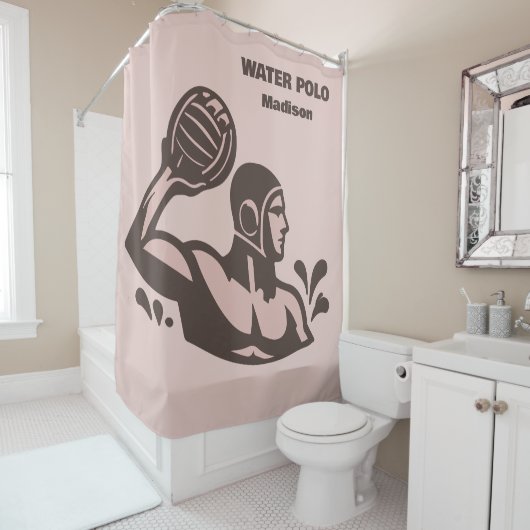 Custom Name Water Polo シャワーカーテン (インサイチュ)