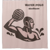 Custom Name Water Polo シャワーカーテン (正面)