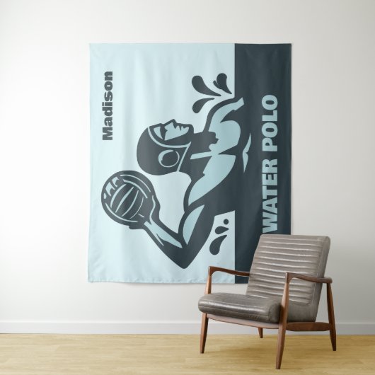 Custom Name Water Polo タペストリー (インサイチュ)