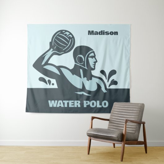 Custom Name Water Polo タペストリー (インサイチュ(横))