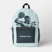 Custom Name Water Polo プリントバックパック (正面)