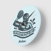 Custom Name Water Polo ラウンド壁時計 (傾斜)