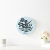 Custom Name Water Polo ラウンド壁時計 (ホーム)