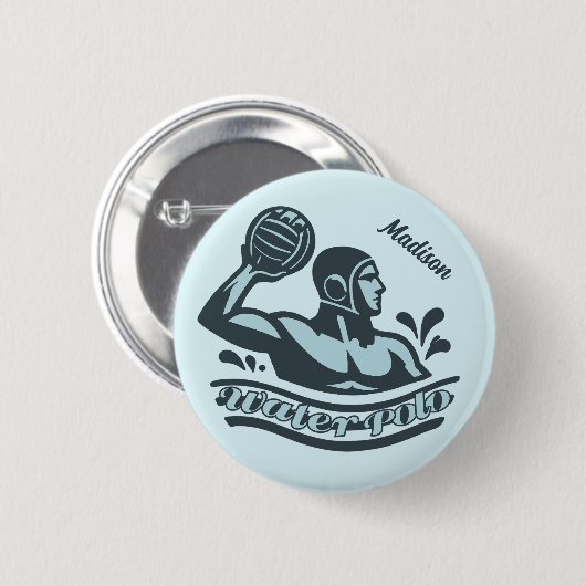 Custom Name Water Polo 缶バッジ (正面&裏面)