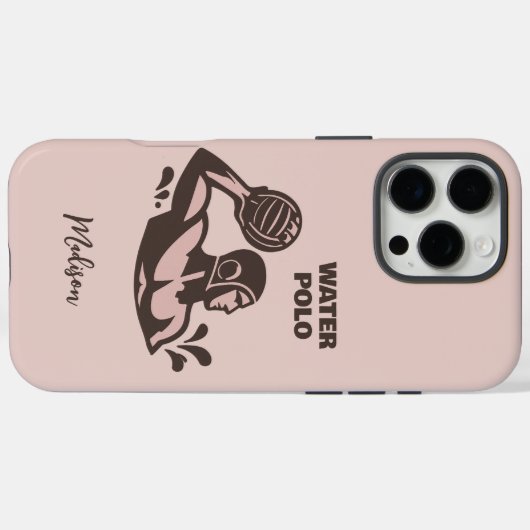 Custom Name Water Polo Case-Mate iPhoneケース (裏面 (横))
