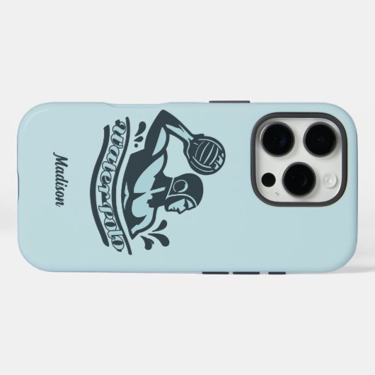 Custom Name Water Polo Case-Mate iPhoneケース (裏面 (横))