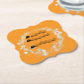 Custom Name Watercolor Bunny Easter Party ペーパーコースター (アングル)