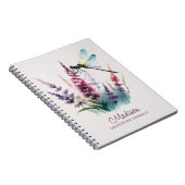 Custom Name Watercolor Dragonfly Gratitude Journal ノートブック (右側)