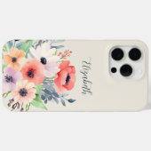 Custom Name Watercolor Floral Anemone Case-Mate iPhoneケース (裏面 (横))